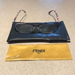 Fendi Blue Multicolor Eyeglasses.